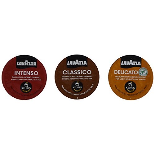 30 Count - Lavazza Sampler Pack For Keurig Rivo 3 Flavors, 10 P