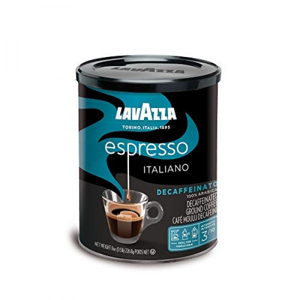 Lavazza Espresso Decaffeinato Ground Coffee Blend, Decaffeinated...