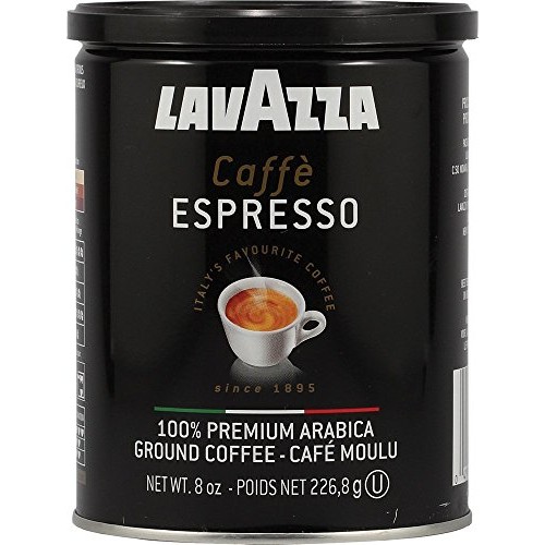 Lavazza Caffe Espresso Ground Coffee, Medium Roast 8 Oz Cans Ful
