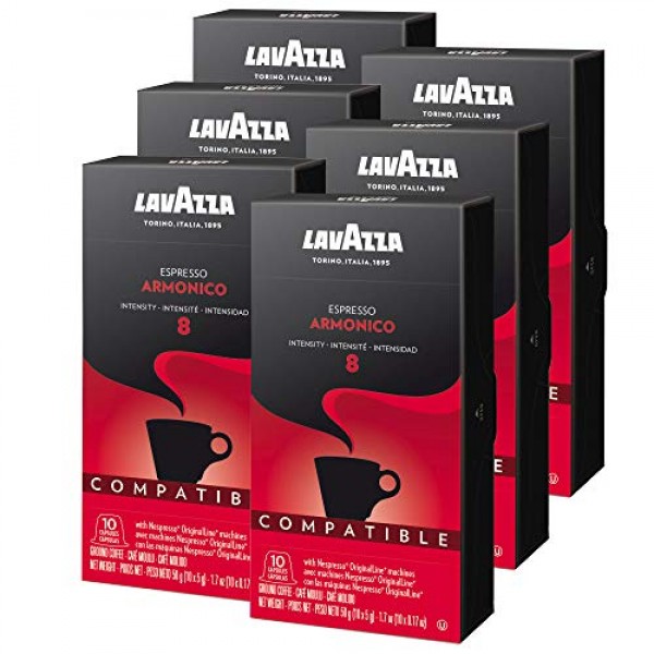 Lavazza Armonico Dark Roast Coffee Capsules Compatible with Nesp...
