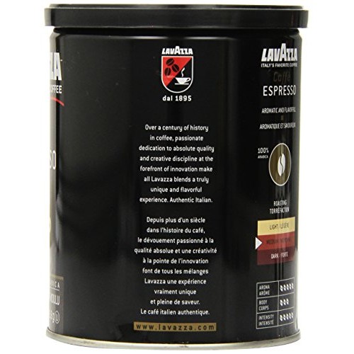 Lavazza Caffe Espresso Ground Coffee, 8-Ounce Cans Pack Of 3