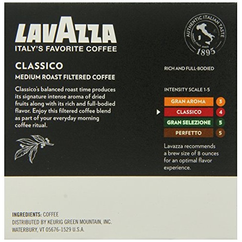 Lavazza Classico Medium Roast Coffee, Keurig K-Cups, 60 Count