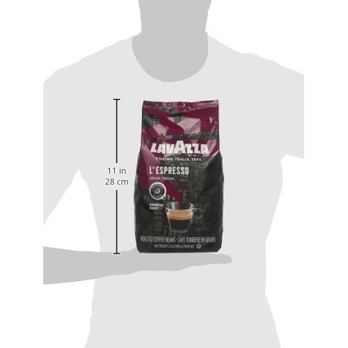 Lavazza Espresso Barista Gran Crema Whole Bean Coffee Blend, Med Lavazza Espresso Barista Gran Crema Whole Bean Coffee Blend, Med