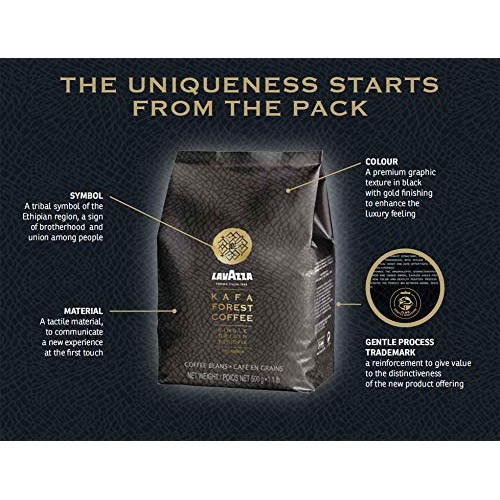 Lavazza Kafa Forest Coffee Whole Beans, Single Origin Ethiopia,