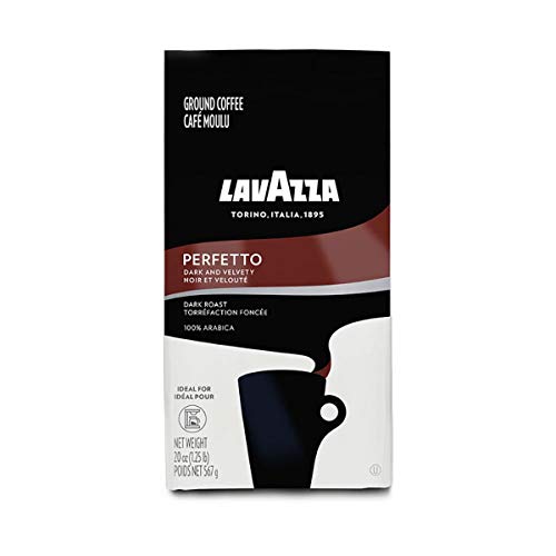 Lavazza Perfetto Ground Coffee Blend, Dark Roast, 20 Oz, Perfett
