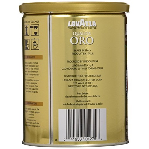 Lavazza Qualita Oro Espresso Ground Coffee, 8.8 Oz