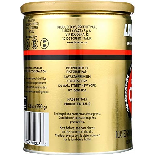 Lavazza Qualita Oro Espresso Ground Coffee, 8.8 Oz