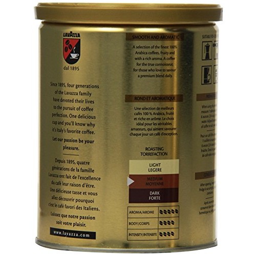Lavazza Qualita Oro Ground Coffee, 8Oz Cans Pack Of 2