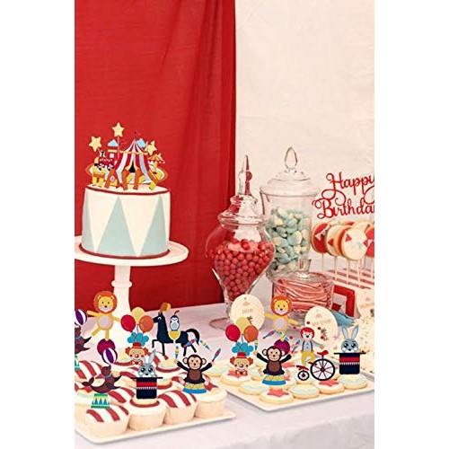 Laventy Set Of 35 Circus Cupcake Toppers Circus Cake Topper Circ
