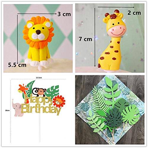 Laventy 10 Pcs Jungle Safari Animal Cake Toppers Picks Jungle An