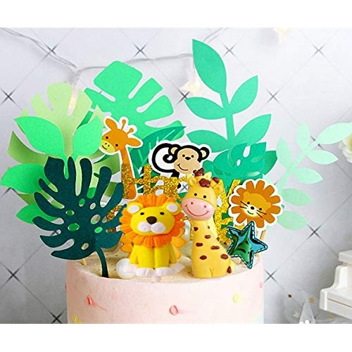 Laventy 10 Pcs Jungle Safari Animal Cake Toppers Picks Jungle An