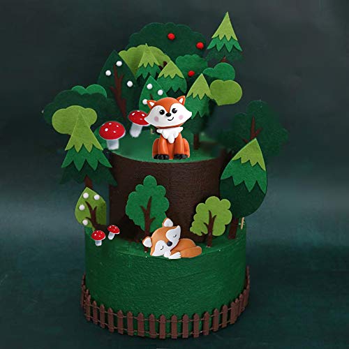 Laventy 14 Pcs Woodland Animal Cupcake Toppers Woodland Theme Cu