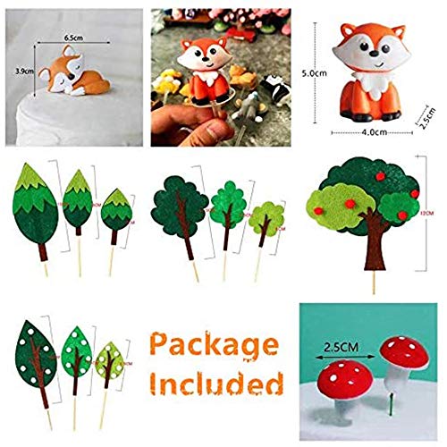 Laventy 14 Pcs Woodland Animal Cupcake Toppers Woodland Theme Cu