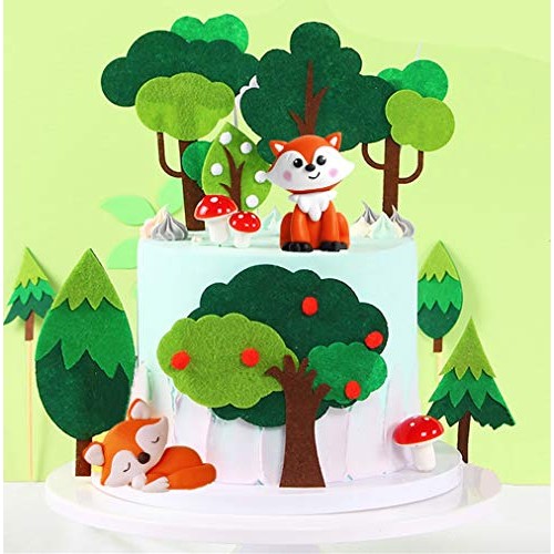 Laventy 14 Pcs Woodland Animal Cupcake Toppers Woodland Theme Cu