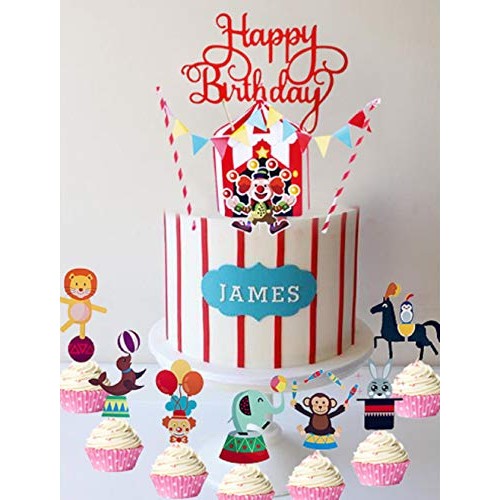Laventy Set Of 35 Circus Cupcake Toppers Circus Cake Topper Circ
