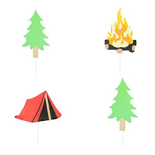Laventy Set Of 24 Camping Cupcake Toppers Camping Birthday Party