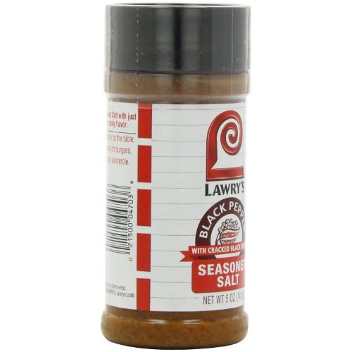 Lawrys Black Pepper Seasoned Salt, 5 Oz Pack Of 12