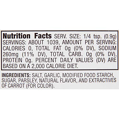 Lawrys Garlic Salt With Parsley, No Msg Seasoning, 2 Packs 33