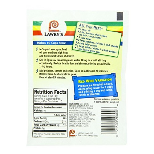 Lawrys Beef Stew Seasoning Mix Packet 3 Pack
