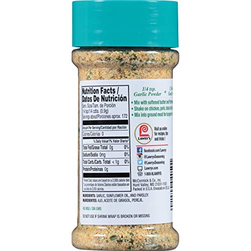 Lawrys Garlic Powder With Parsley, 5.5 Oz Pack - 3