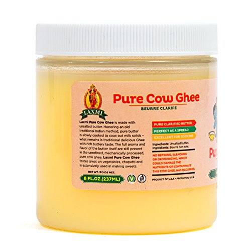 Laxmi Natural Traditional Indian Style Pure Cow Ghee - 8Oz