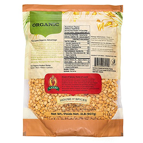 Laxmi Organic Chana Dal Baby Chickpeas, 2Lbs