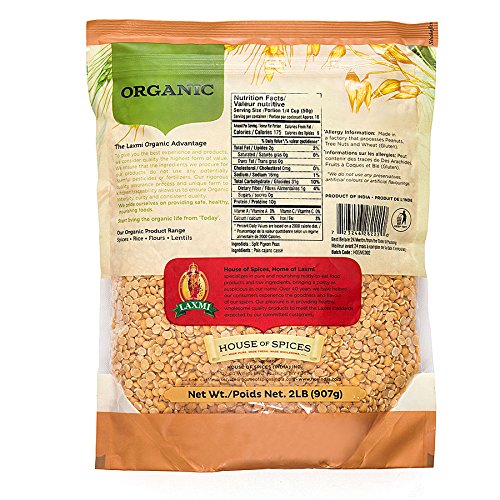 Laxmi Organic Toor Dal, Traditional Indian Split Yellow Peas - 2