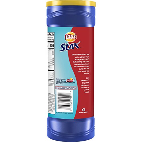 Lays Stax Buffalo Wings &Amp; Ranch Flavored Potato Crisps, 5.5 Ounce