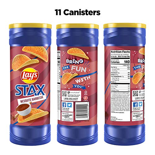 Lays Stax Mesquite Barbecue Flavored Potato Crisps, 5.5 Ounce C