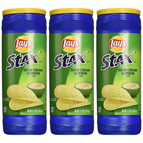 Lays Stax Sour Cream &Amp; Onion Flavored Crisp 5.5 Oz Pack Of 3