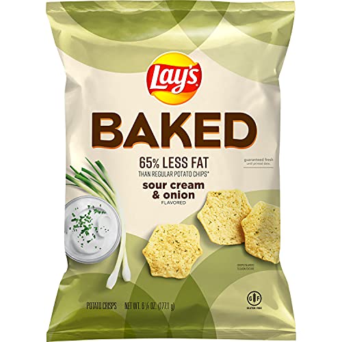 Lays Oven Baked Sour Cream &Amp; Onion Flavored Potato Crisps, 6.25 Lays Oven Baked Sour Cream &Amp; Onion Flavored Potato Crisps, 6.25
