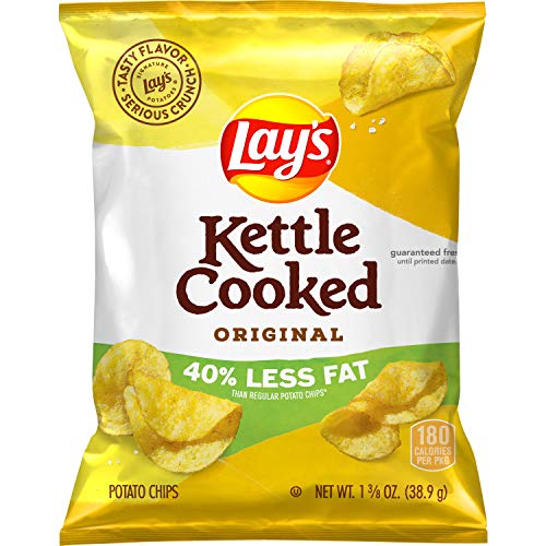 Lays Kettle Cooked 40% Less Fat Original Potato Chips, 1.375 Ou