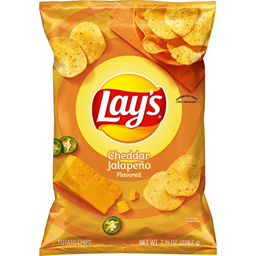 Lays Cheddar Jalapeno Flavored Potato Chips, 7.75 Oz