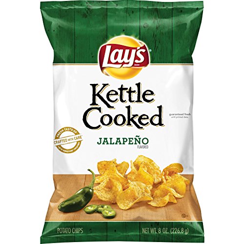 Lays Kettle Cooked Jalapeño Flavored Potato Chips, 8 Ounce