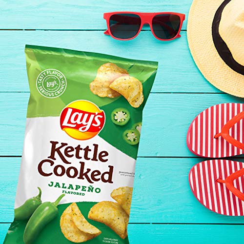 Lays Kettle Cooked Potato Chips, Jalapeno, 8Oz Bag
