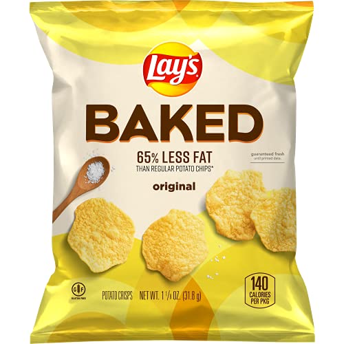 Lays Oven Baked Original Potato Crisps, 1.125 Ounce Pack Of 64