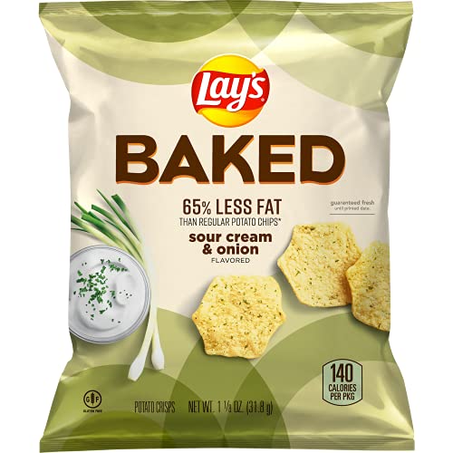Lays Oven Baked Sour Cream &Amp; Onion Flavored Potato Crisps, 1.12 Lays Oven Baked Sour Cream &Amp; Onion Flavored Potato Crisps, 1.12