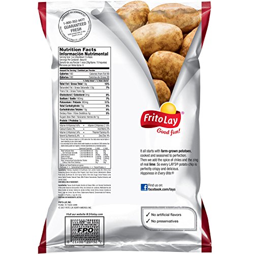 Lays Potato Chips, Chile Limon, 7.75 Oz