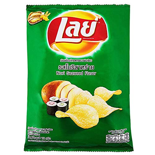 Lays Potato Chips, Crispy Potato Chips, 75G X 2 Packs Nori Seaw