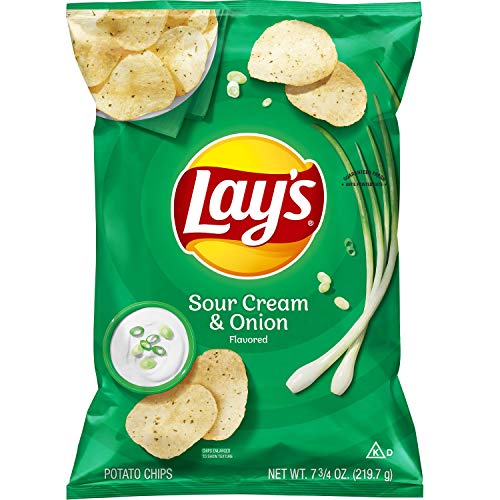 Lays Potato Chips, Sour Cream &Amp; Onion Flavor, 7.75Oz Bag Packa