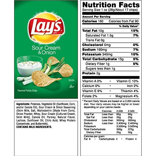 Lays Sour Cream &Amp; Onion Chips 13.25Oz Party Size 6 Bags