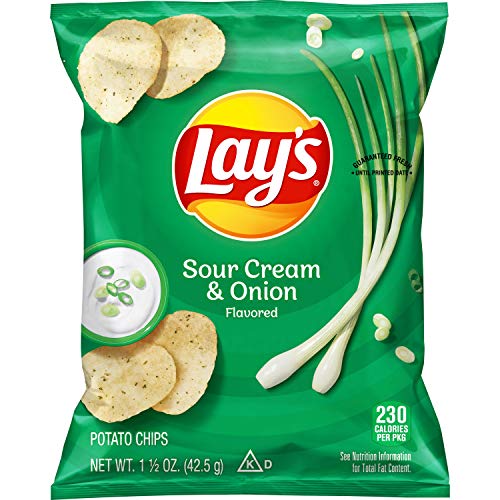 Lays Sour Cream &Amp; Onion Flavored Potato Chips, 1.5 Ounce Bags