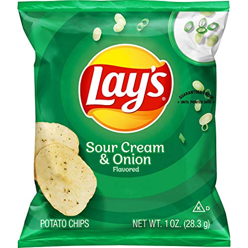 Lays Sour Cream &Amp; Onion Flavored Potato Chips, 1 Ounce Pack Of