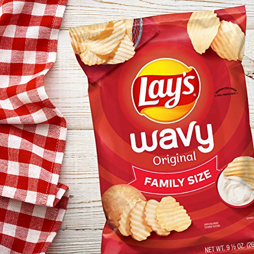 Wavy Lays Potato Chips, Wavy Original, 9.5 Ounce