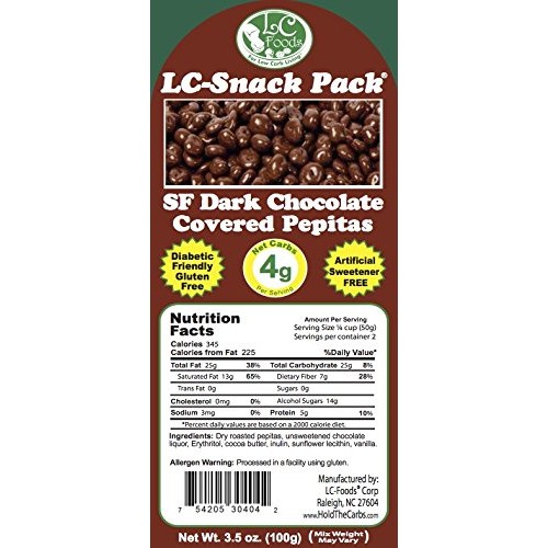 Dark Chocolate Covered Pepitas With Erythritol 6 Pack - Lc Foo