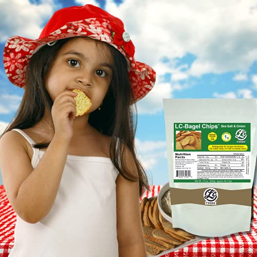 LC Foods Low Carb Foods Sea Salt and Onion Bagel Chips |All Natu...