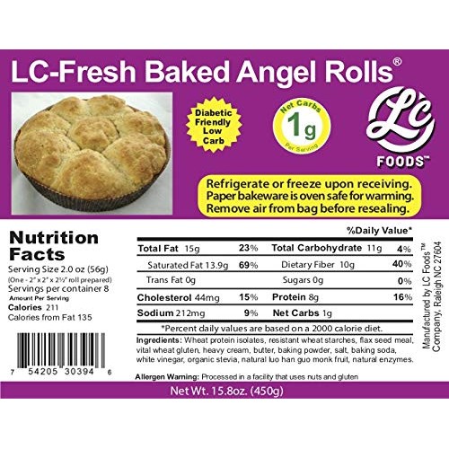 Low Carb Angel Rolls - Fresh Baked - Lc Foods - All Natural - No