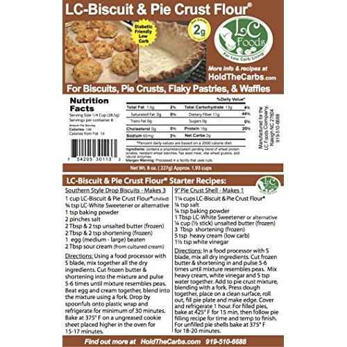 Low Carb Biscuit &Amp; Pie Crust Flour 1 Lb - Lc Foods - All Natur