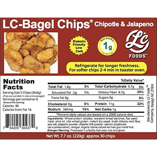Low Carb Chipotle Jalapeno Bagel Chips | Spicy Flavor Fresh Bake...