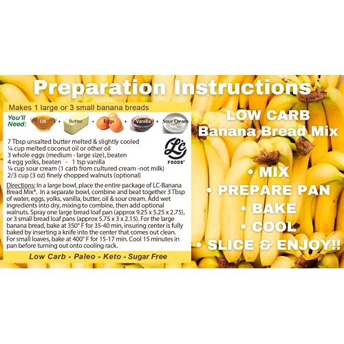 Low Carb Foods Mix Banana Bread Mix | Fresh High Protein | Multi